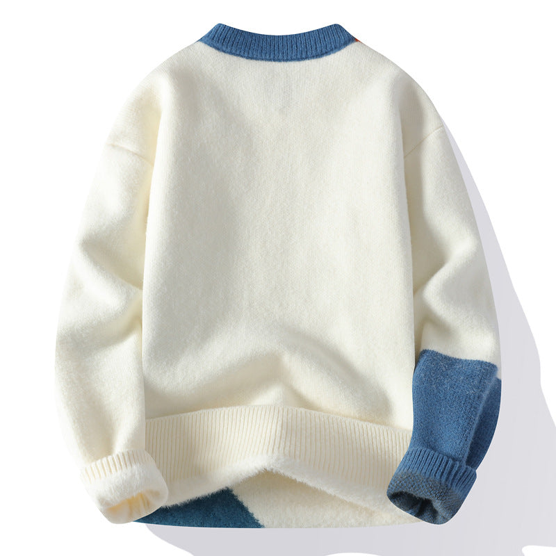 Mens Casual Heavyweight Crew-neck Base Sweater 