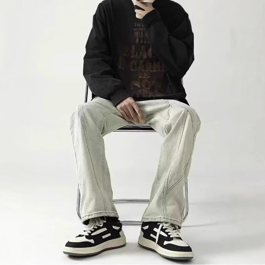Designer-style Niche Slightly Flared Jeans 