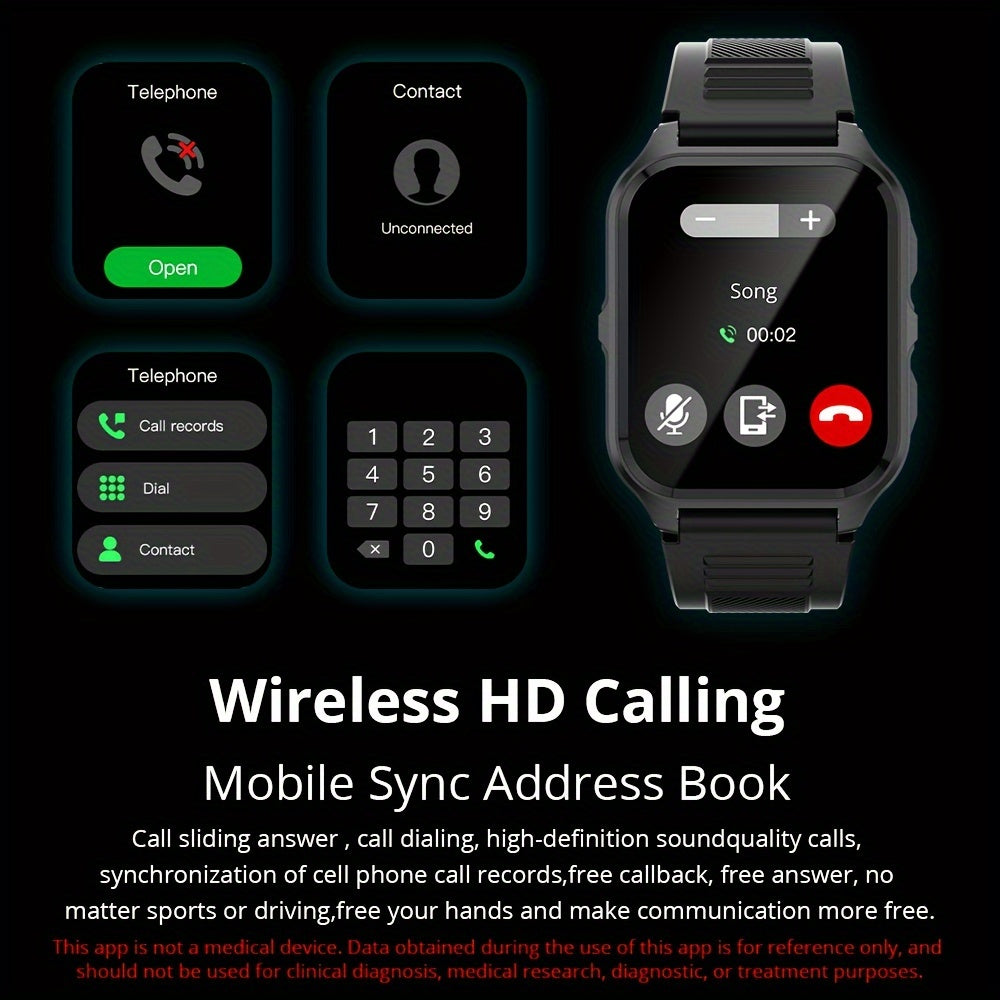 1.9" HD Screen Smart Watch with 100+ Sports Modes, AI Voice, Wireless Calling, and Sport Tracker for Android & IOS Phones