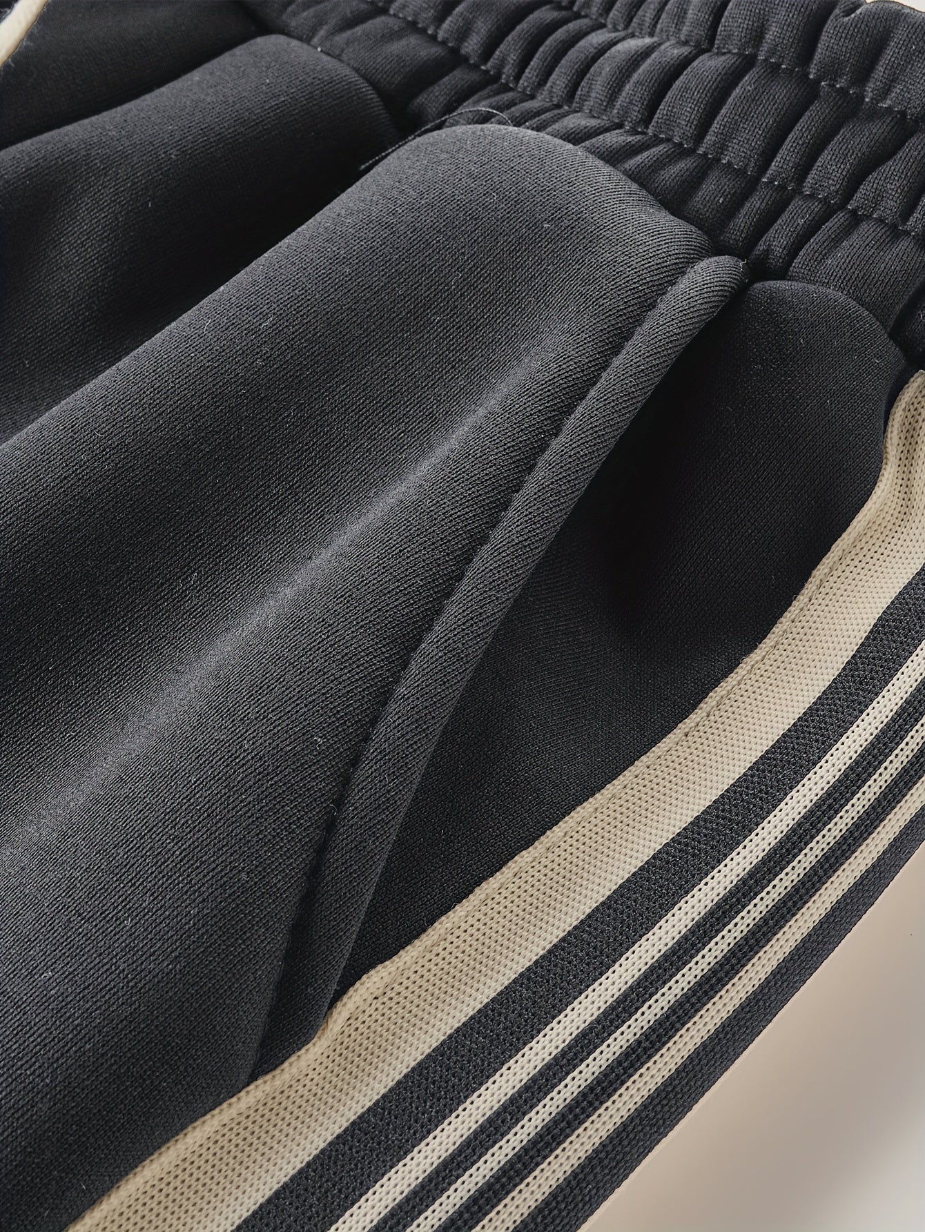 Mens Track Pants - Ultra-Comfortable Fit, Stretchy Elastic Waistband, White Side Stripe Accent, Versatile Sports & Leisure Wear - Perfect for Casual Occasions, Timeless Black Color, Sports Trousers for Men