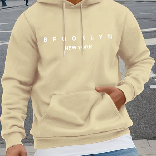 Letter-print Casual Hooded Sweatshirt 