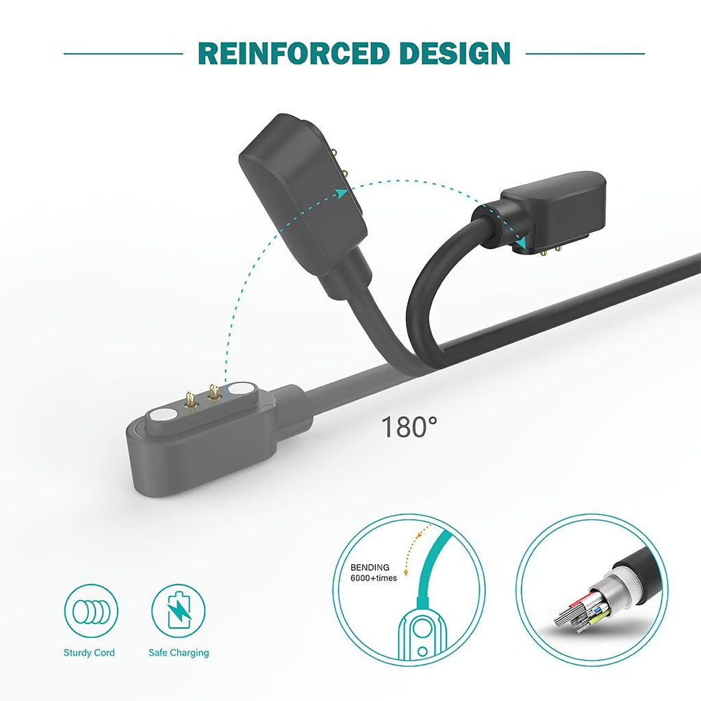 Universal Smart Watch Charger Cable - Compatible with 2.5mm/2.8mm/4mm Smartwatches, Fast and Efficient Magnetic Charging, Durable Cord, Multi-Device Support, Travel-Friendly Design