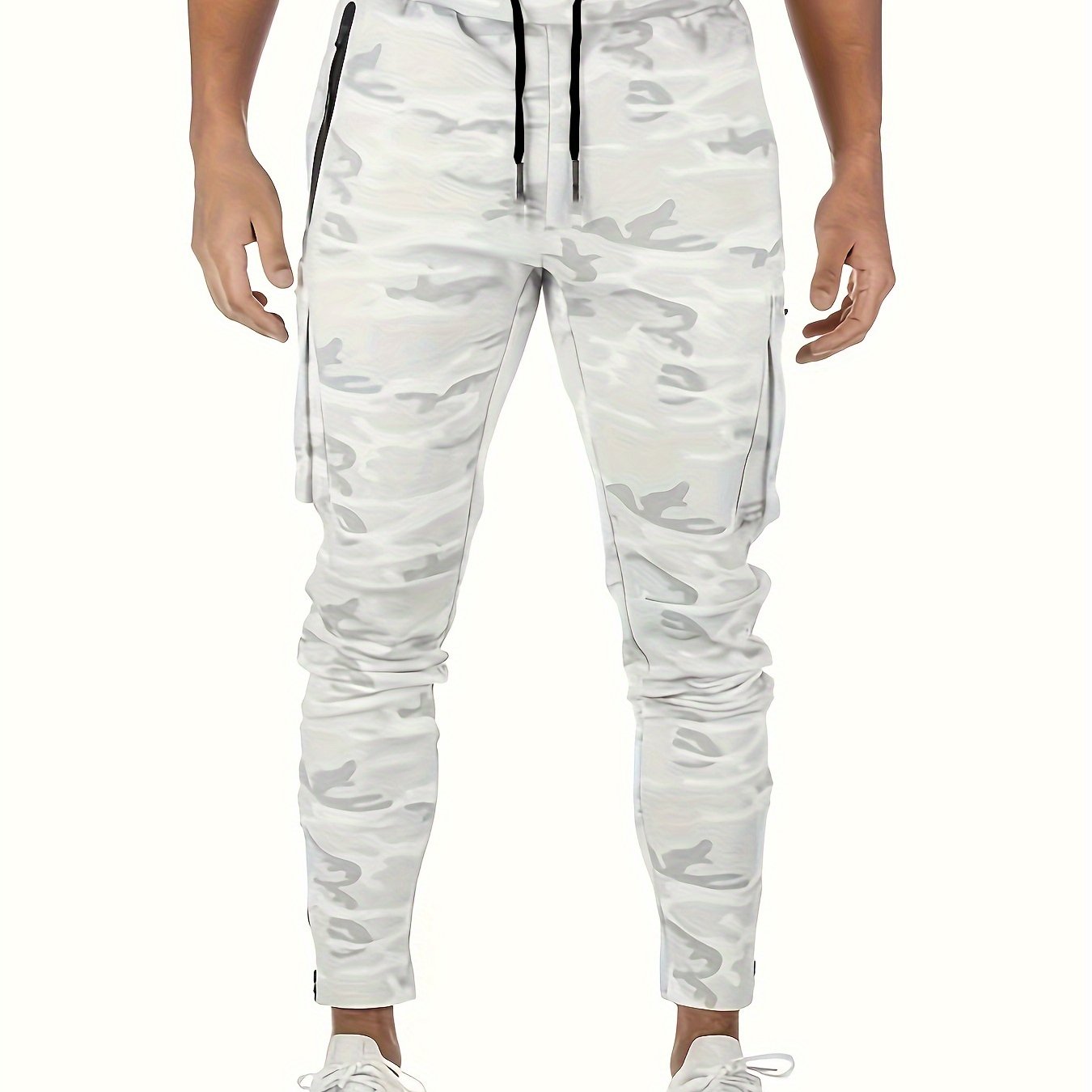 Mens Multi-Pocket Drawstring Jogger Pants - Lightweight & Breathable for Casual Running, Jogging - Perfect for Spring & Fall