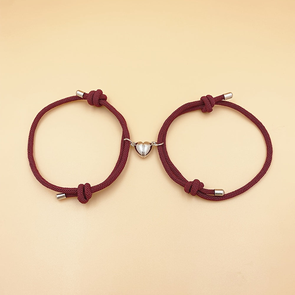 2pcs Handmade Couple Braceletes Sets For Men And Women, Father's Day Gift