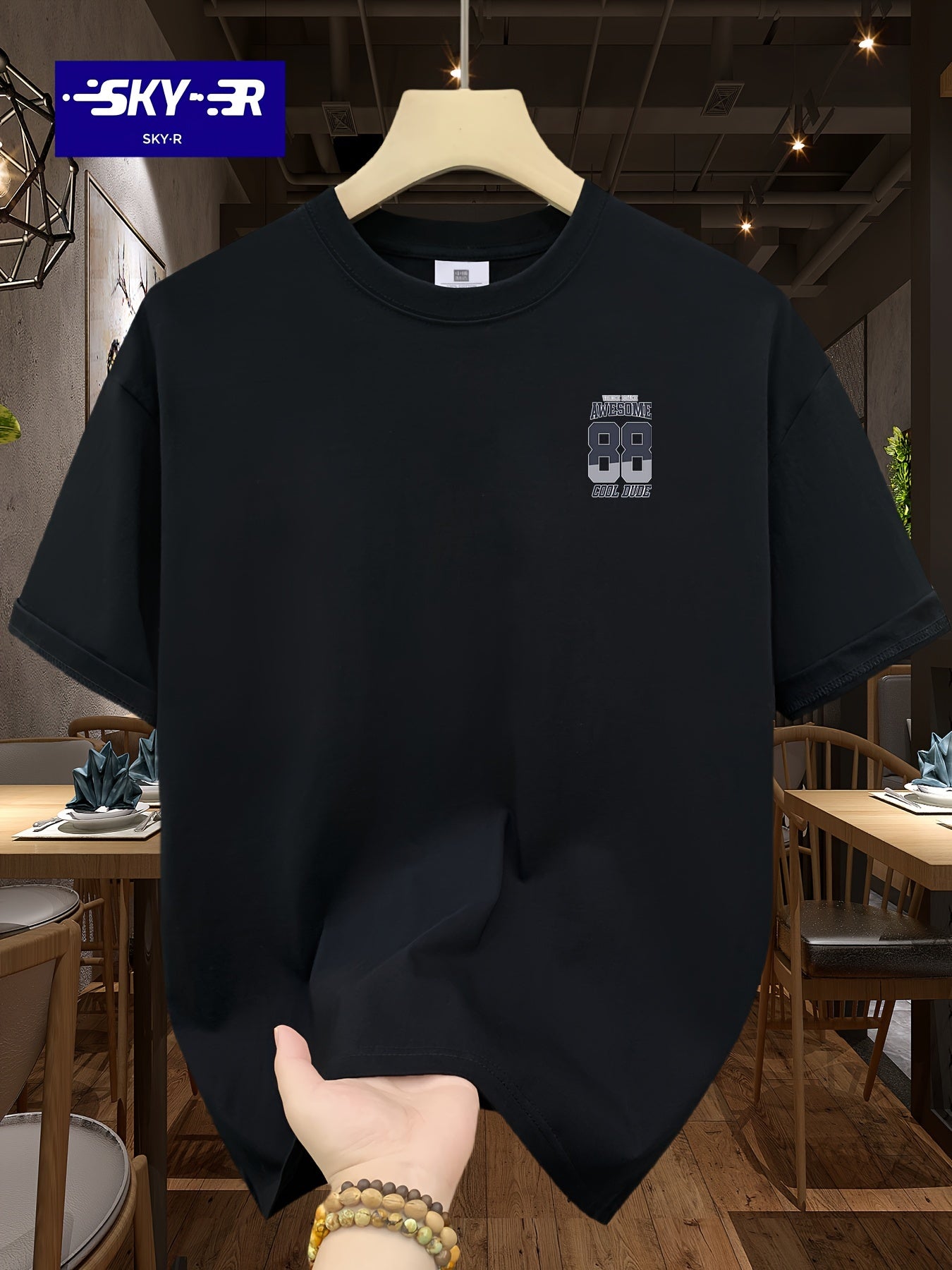 100% Cotton SKY·R Mens Cartoon Graphic Print Loose Fit Short Sleeve Crew Neck Tee - Soft, Breathable, Relaxed Fit for Summer Outdoor Weekend Casual Wear - Machine Washable, No Dry Clean