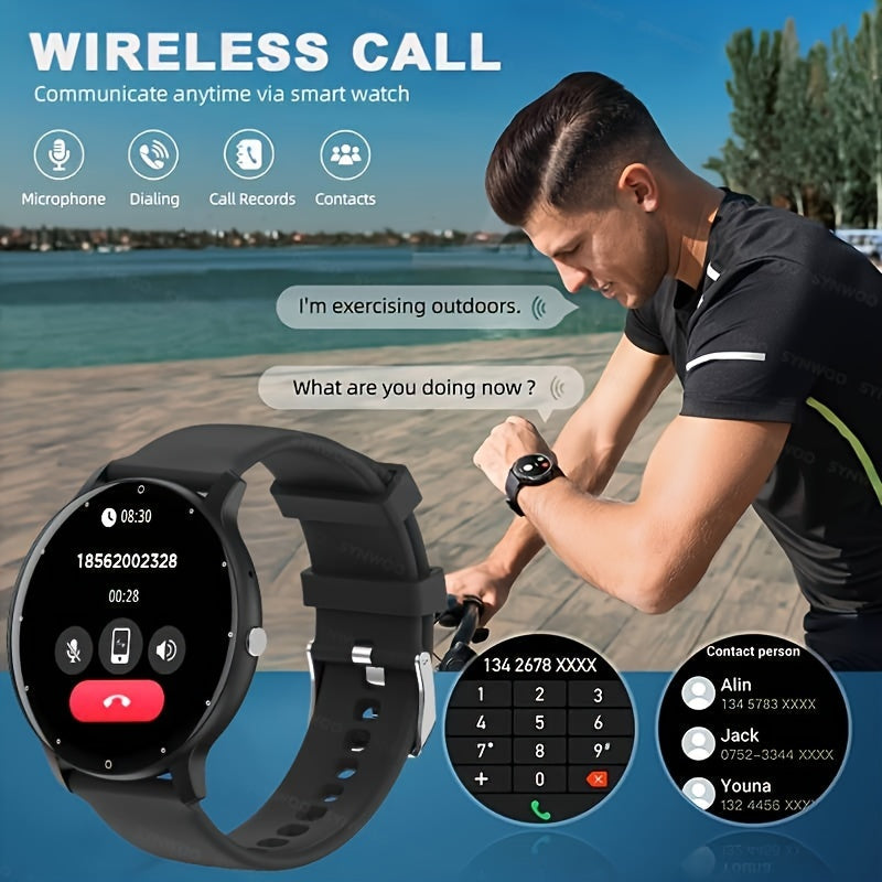 Smart Watch with Wireless Calling & Dial, Multi-Sport Tracker, Customizable Wallpaper, Fitness Monitor - Compatible with iPhone/Android