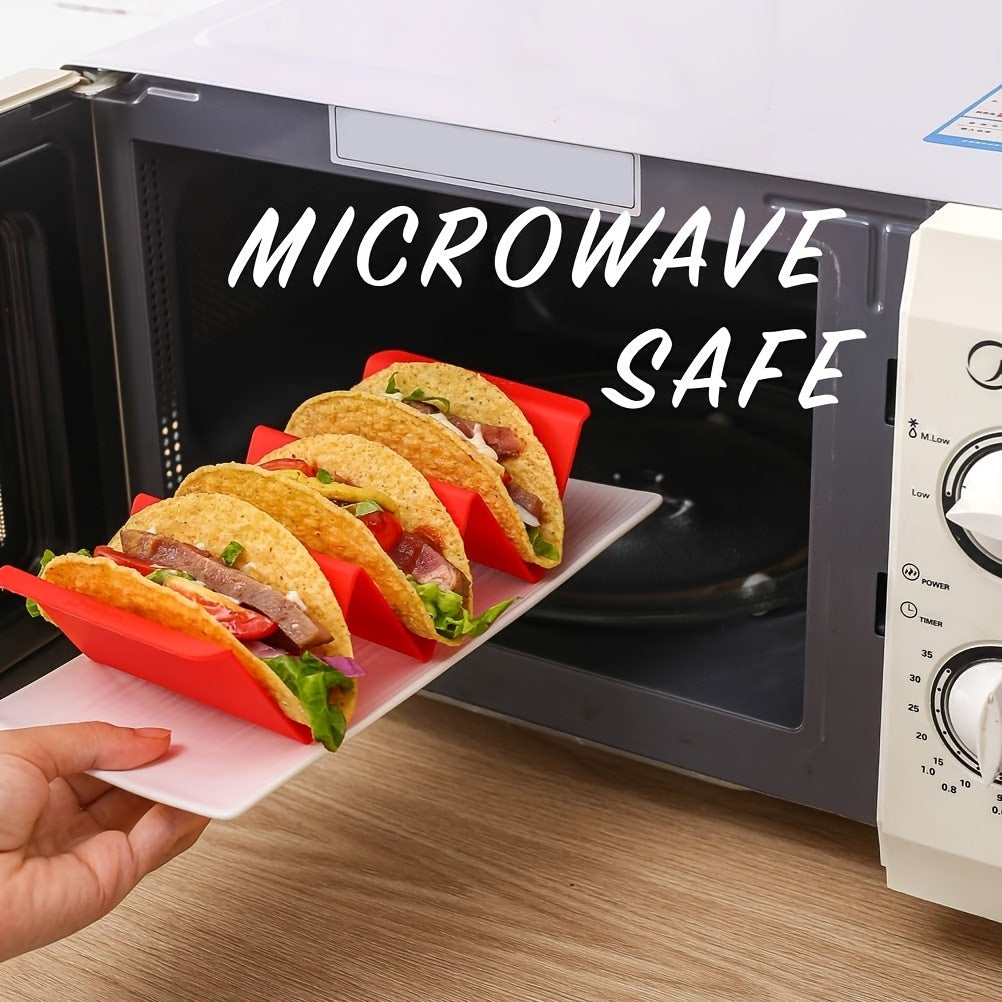 1pc/6pcs Colorful Taco Holder Stands - Premium Large Taco Tray Plates Holds Up To 3 Or 2 Tacos Each, PP Health Material Very Hard And Sturdy, Dishwasher & Microwave Safe