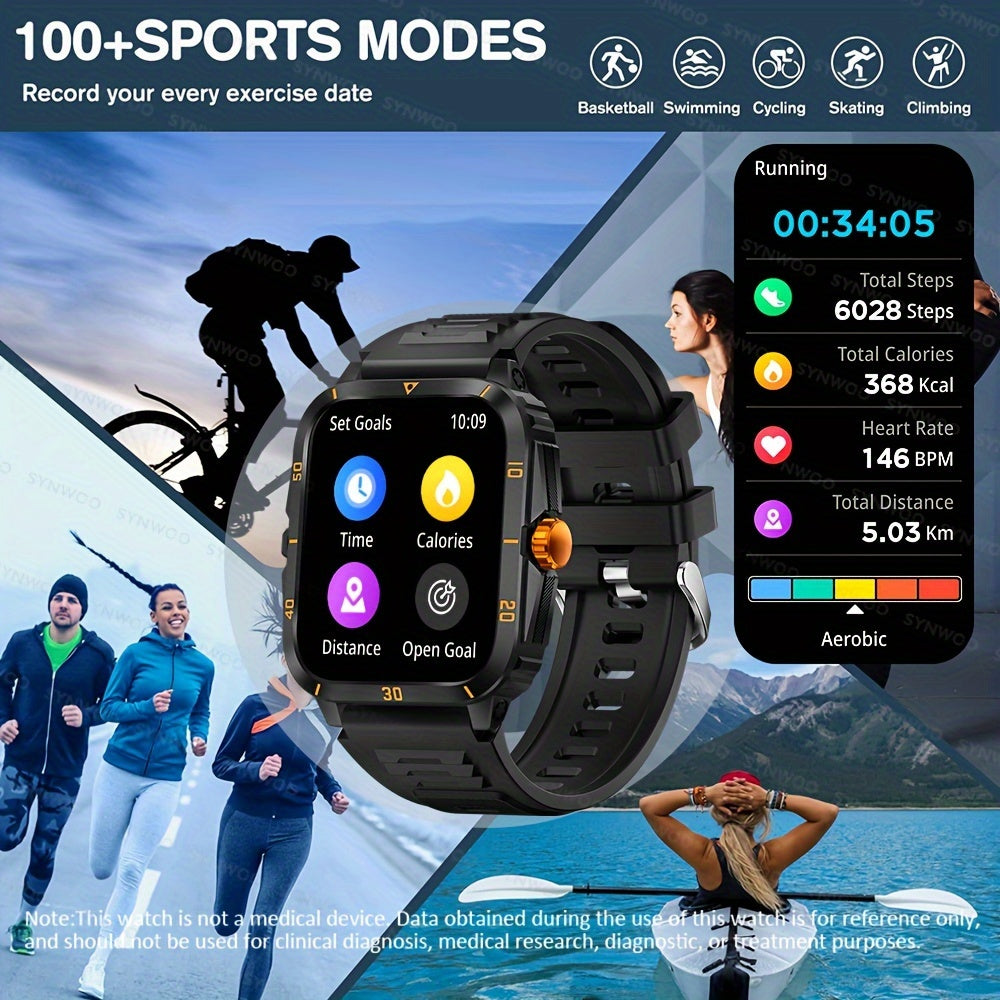 1pc Smart Watch, 1.96" HD Screen Voice Calling 430mHA Large Battery Watch, 100+Sport Mode Smart Bracelet, 3ATM Swimming Waterproof Smart Watch For Android And IPhone, Best Gifts