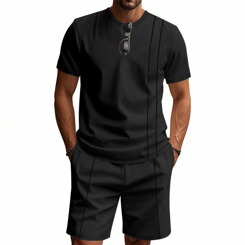 Men's Crew-Neck Short-Sleeve T-Shirt And Shorts Set 