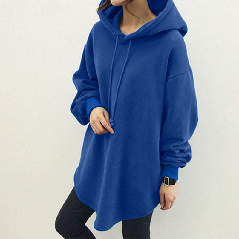 Casual Long Sleeve Pocket Hooded Drawstring Loose Sweatshirt 