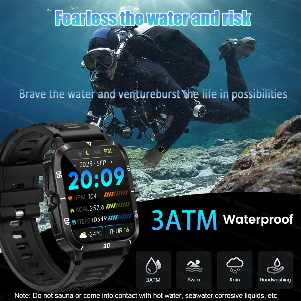 1pc Smart Watch, 1.96" HD Screen Voice Calling 430mHA Large Battery Watch, 100+Sport Mode Smart Bracelet, 3ATM Swimming Waterproof Smart Watch For Android And IPhone, Best Gifts