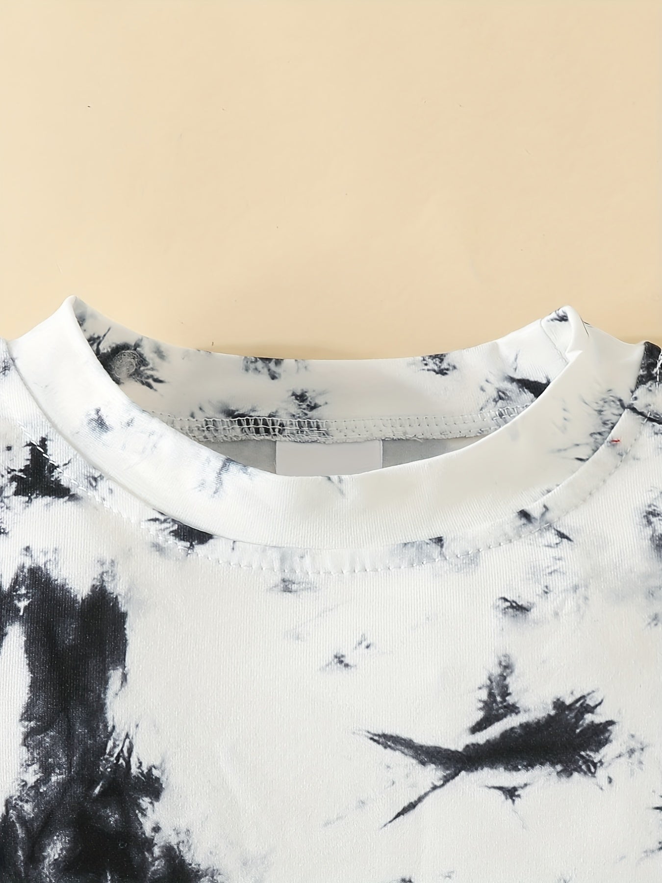 2pcs Boys And Girls Chic Tie Dye Round Neck T-shirt & Shorts Outdoor Set, Babies Toddlers Stretchy Comfy Trendy outdoor clothes