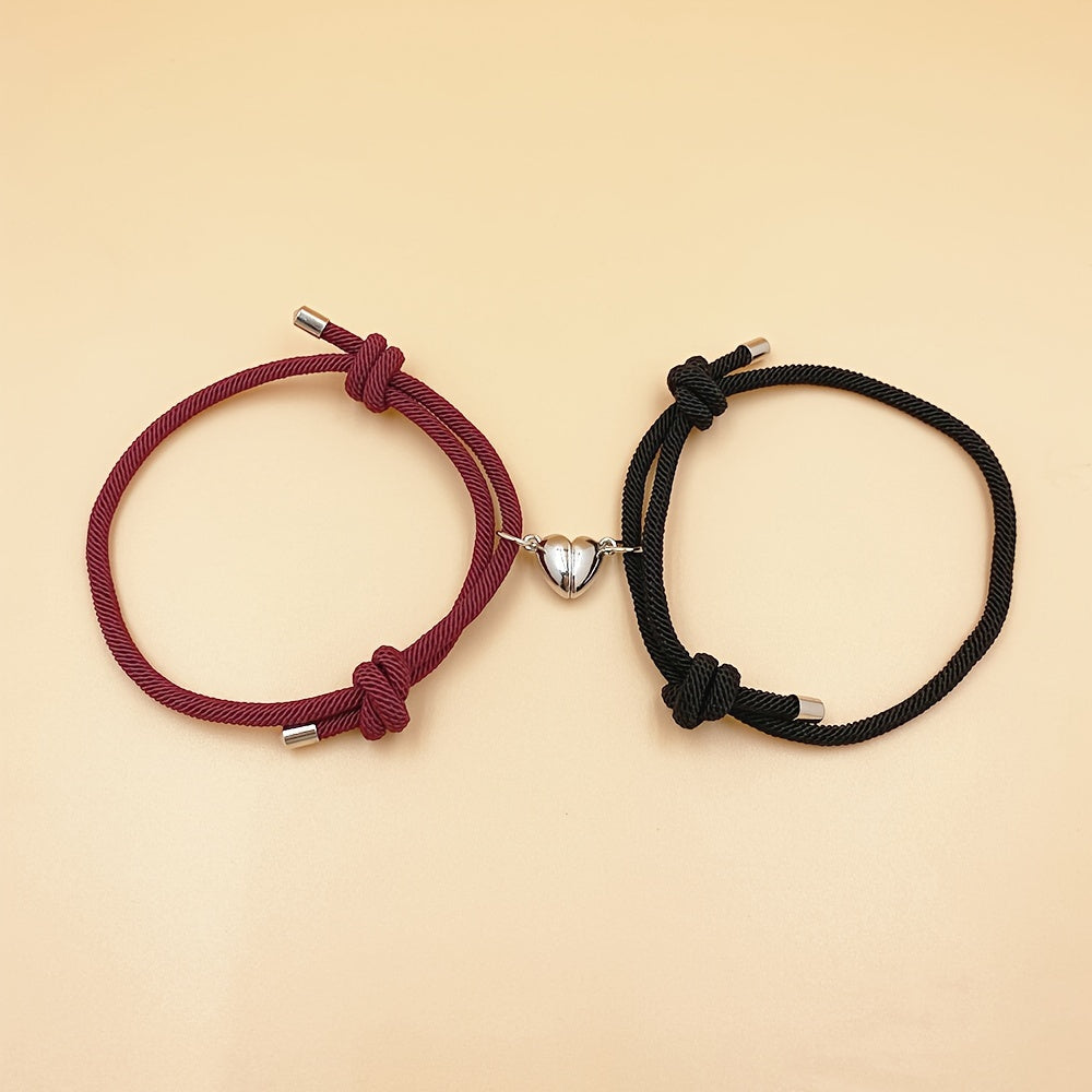 2pcs Handmade Couple Braceletes Sets For Men And Women, Father's Day Gift