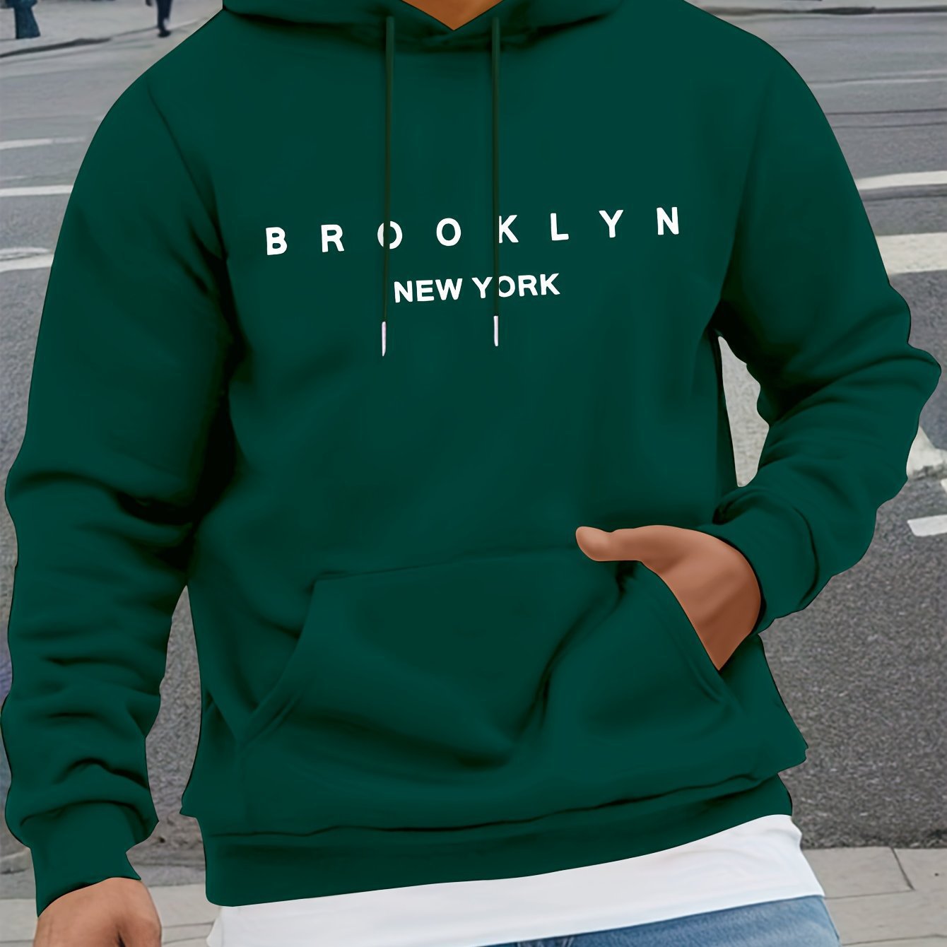 Letter-print Casual Hooded Sweatshirt 