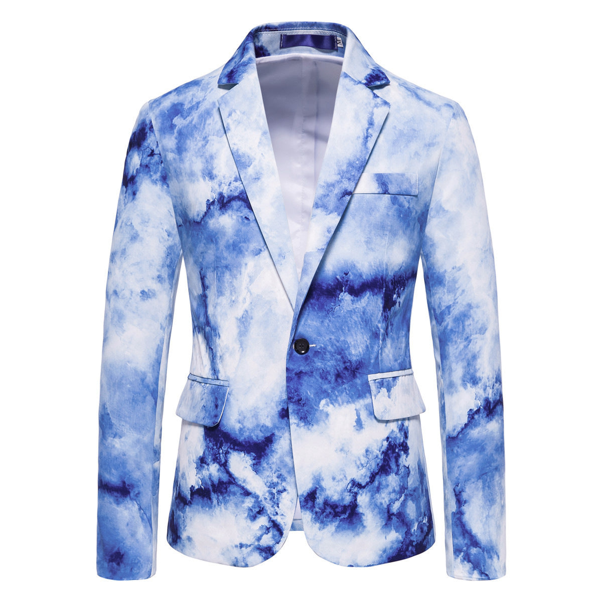 Men's Printed Single Breasted Casual Suit Jacket 