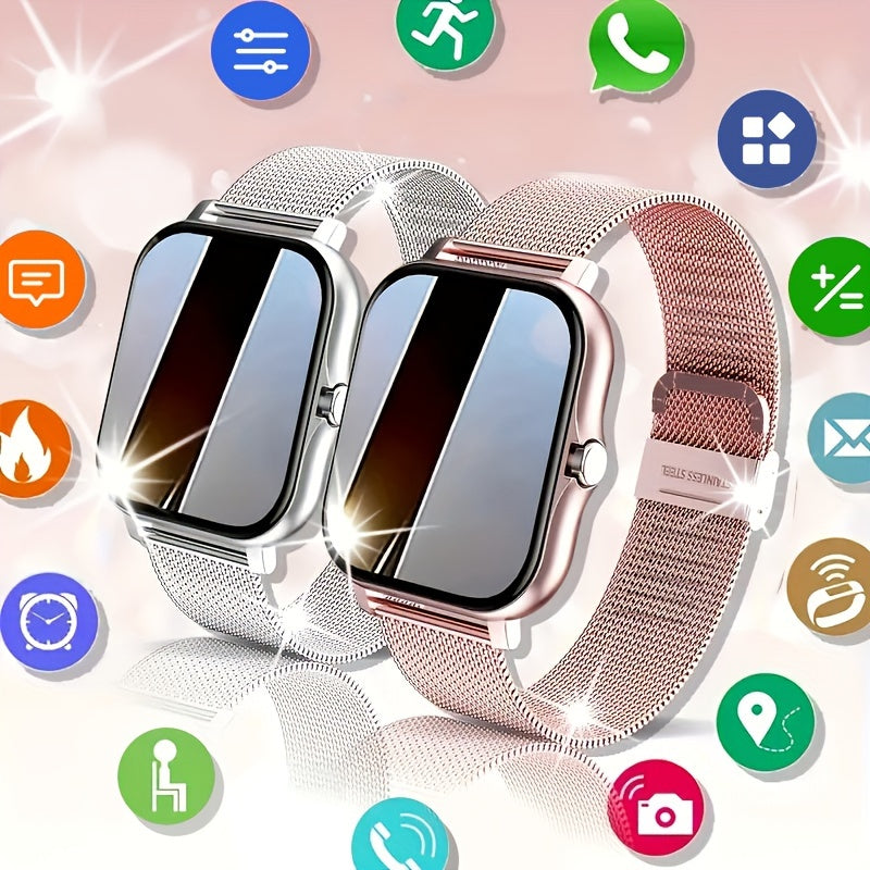 1.83" Borderless Smart Watch - Wireless Calling/Receiving, Multiple Sports Modes, Sedentary Reminder, Weather Forecast, Message Notification, Slim Design for Android & iPhones, Perfect Gift for Men & Women