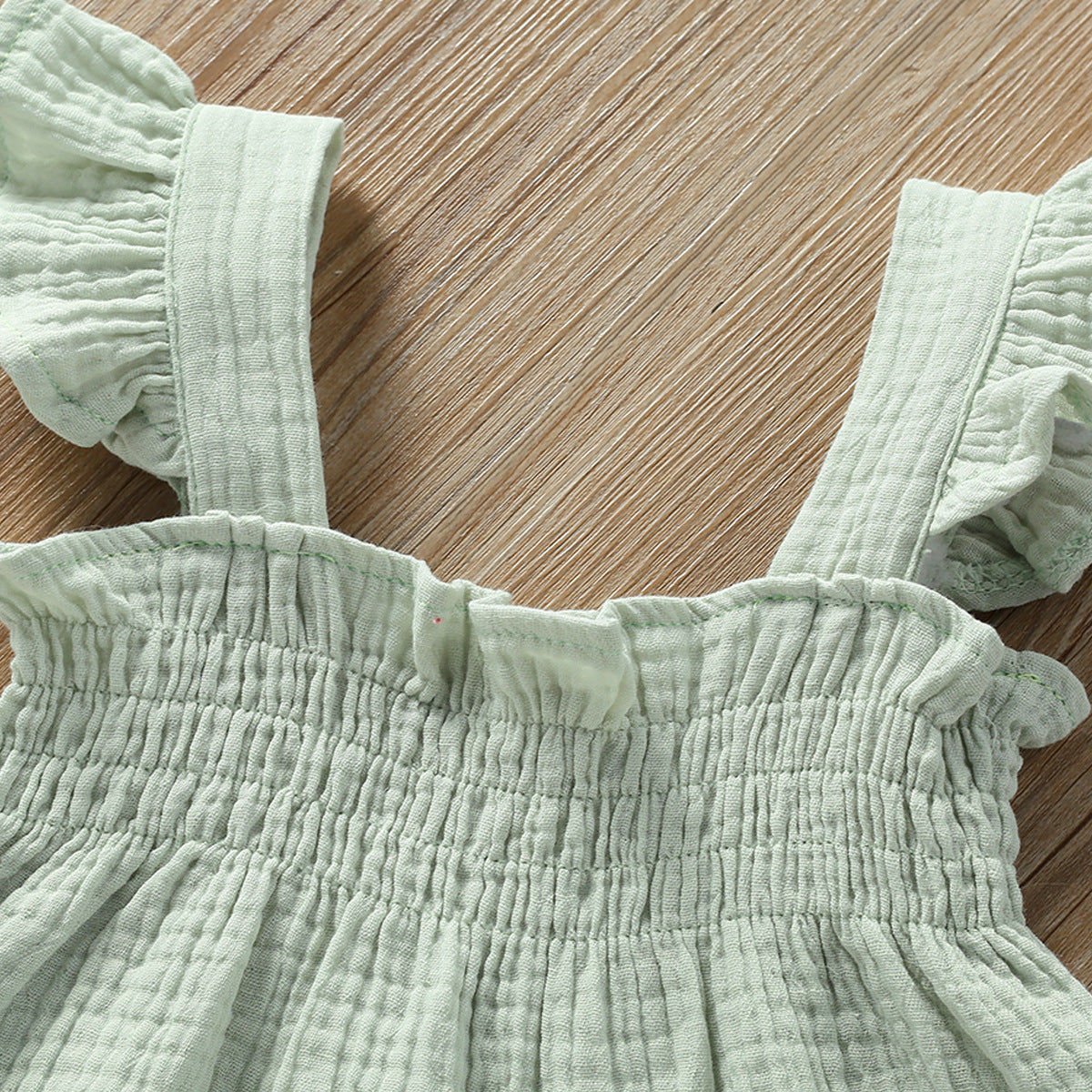 Girls' Solid Color Sling Top Hot Pants Suit 