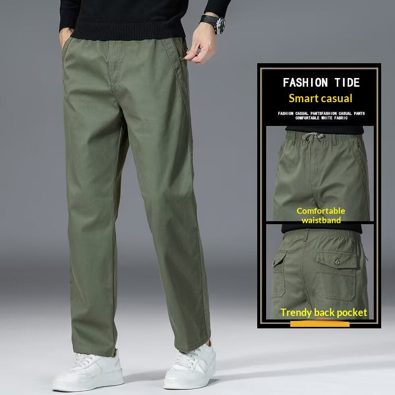 Men's Casual Loose Straight-Leg Wide-Leg Plus-Size Pants 
