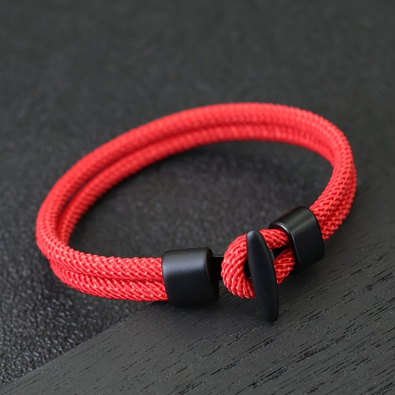 1pc Simple Design Milan Rope Bracelet Handmade Men's Survival Bracelet For Camping Armband Thread Artificial Jewelry