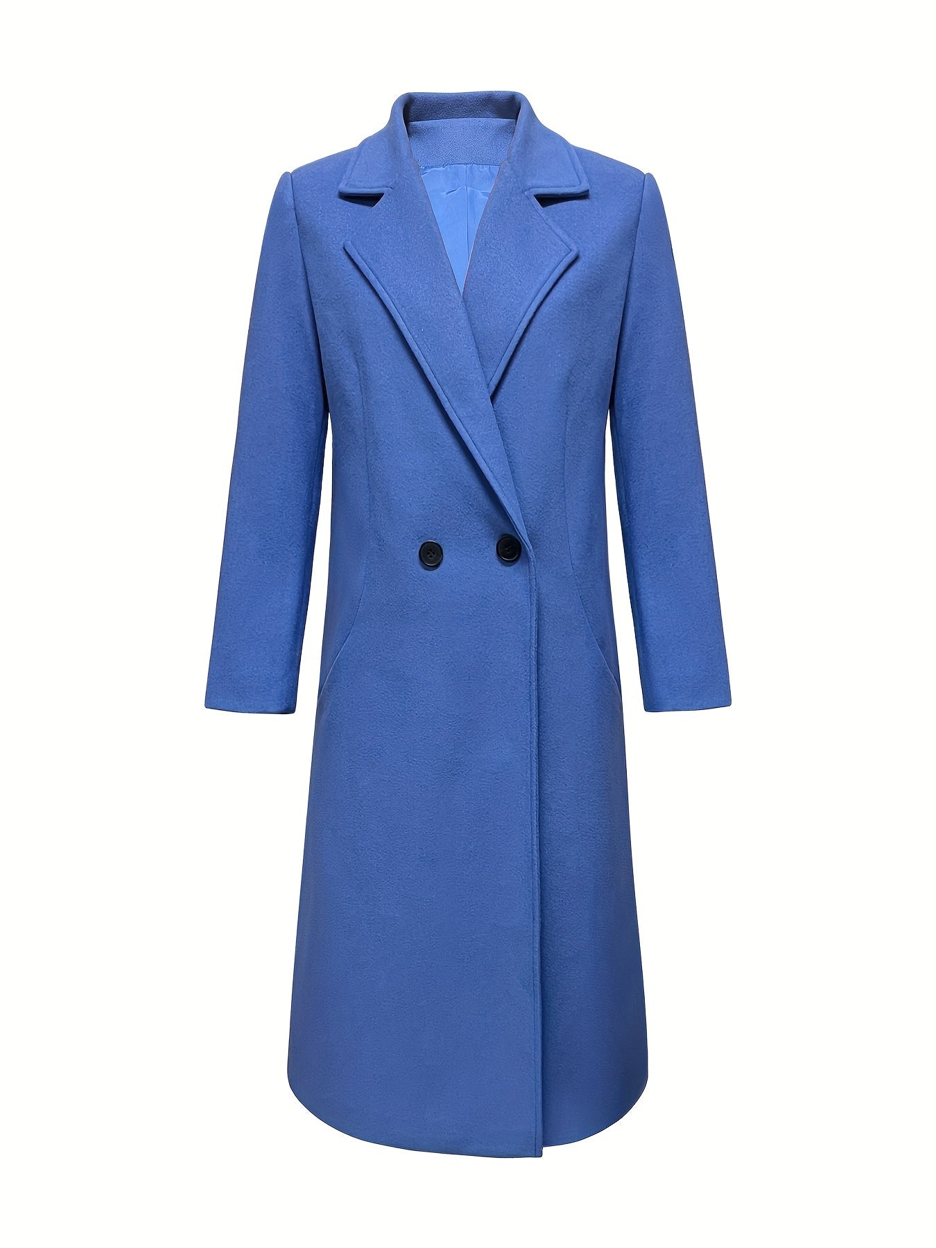 Chic Womens Buttoned Long Sleeve Coat – Solid Color, Stylish Lapel, Ideal for Fall & Winter