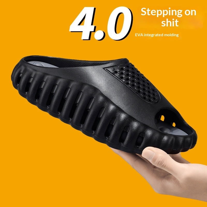 Dotted Massage Outsole For Non-slip And Wear-resistant Performancetwo-tone Couples Slide Sandals 
