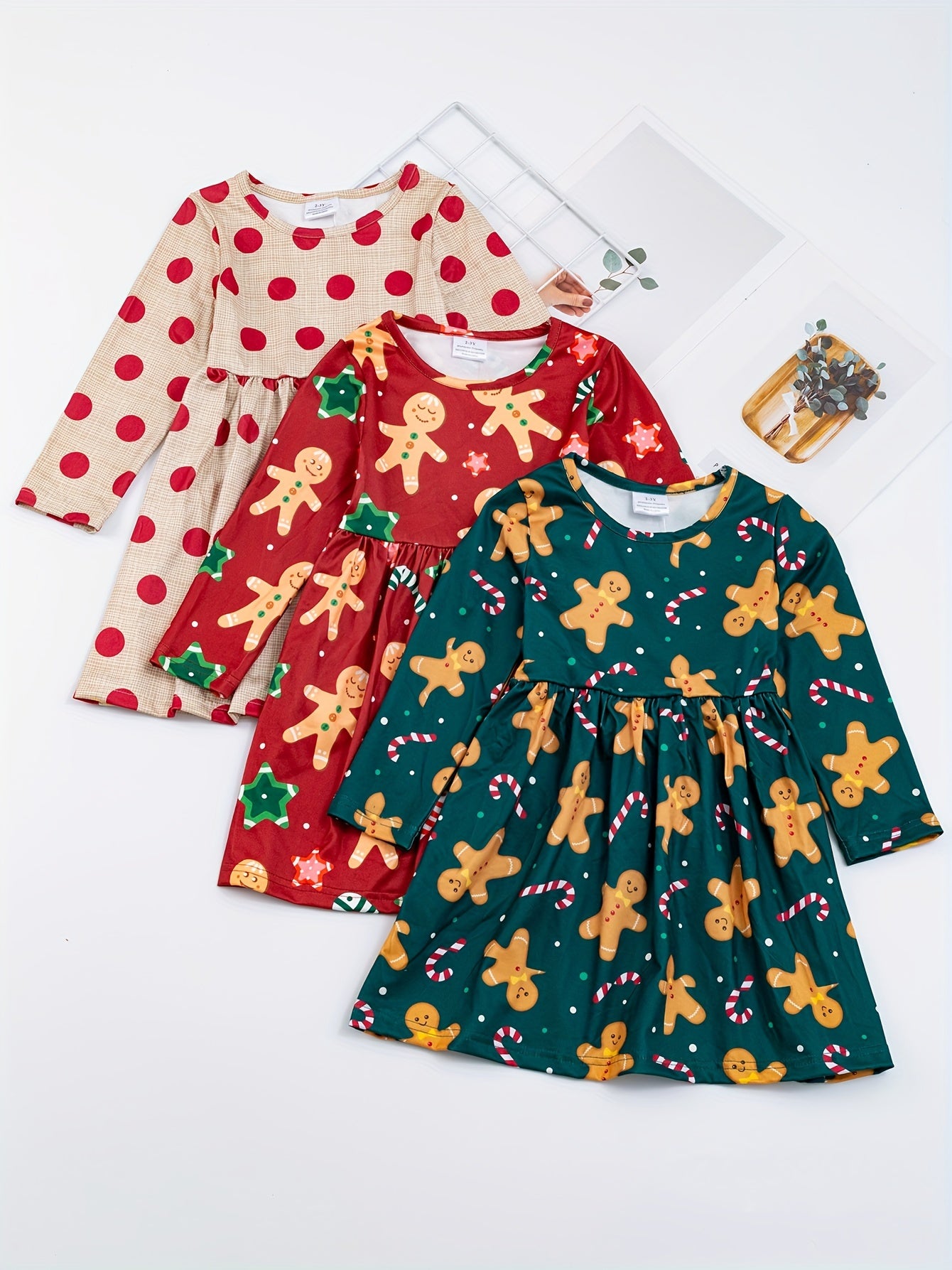 3pcs/set 3-Piece Sunflower and Polka Dot Stripe Princess Dress Set for Girls, Toddler Summer Clothes for Beach Vacation Party