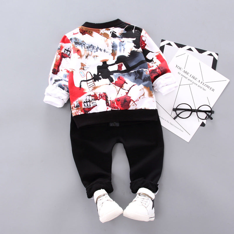 Boys Handsome Autumn And Winter Clothes Three-Piece Kid Clothes 