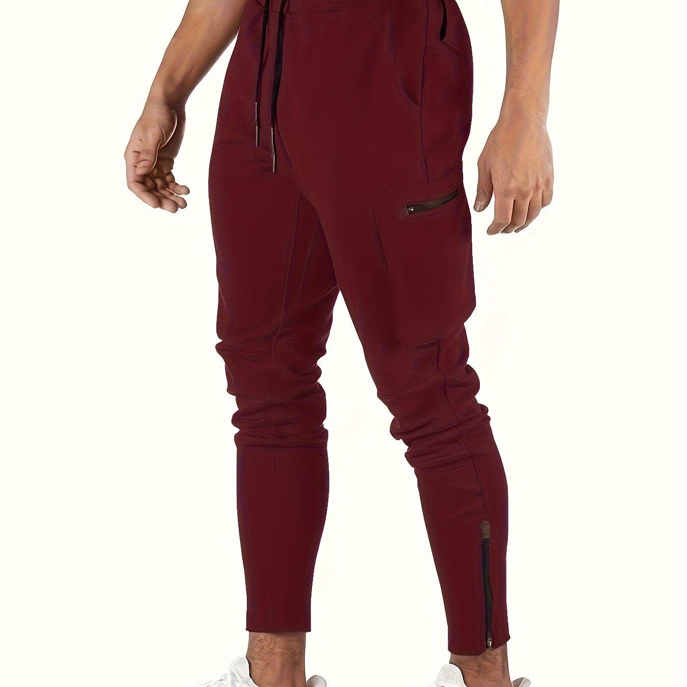 Mens Multi-Pocket Drawstring Jogger Pants - Lightweight & Breathable for Casual Running, Jogging - Perfect for Spring & Fall