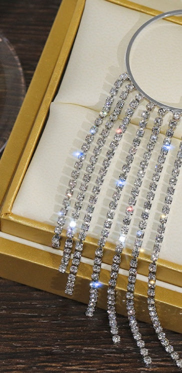 Fashionable And Simple Long Tassel Earrings 