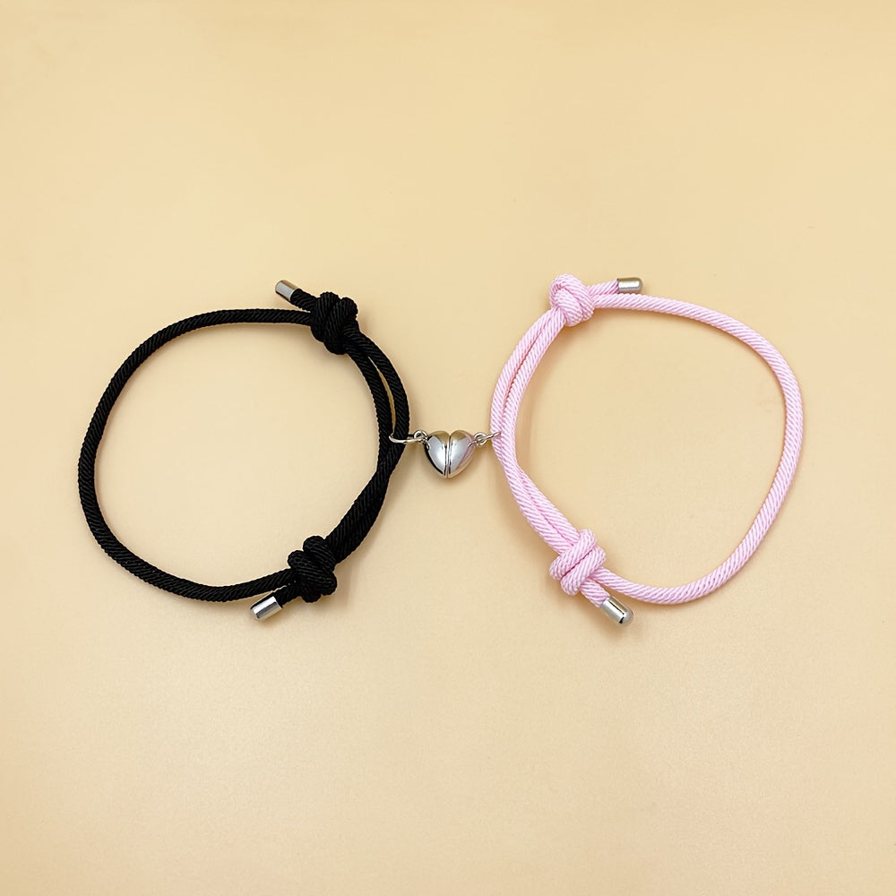 2pcs Handmade Couple Braceletes Sets For Men And Women, Father's Day Gift