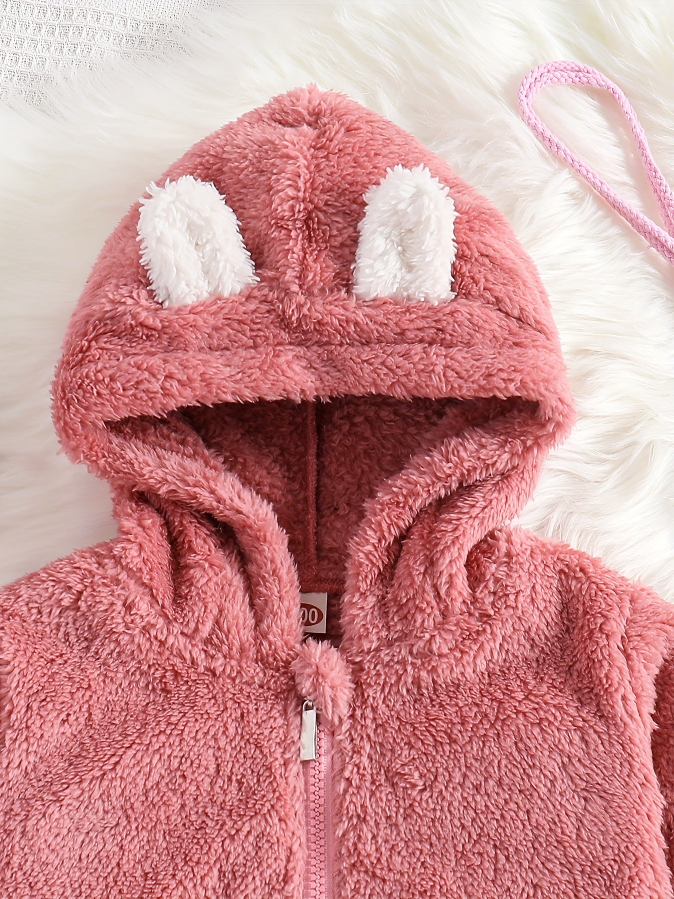 2pc Toddler Girls Double-Sided Fleece Set with Flower Embroidery Hooded Coat and Splicing Pants - Warm and Cozy Kids Clothes for Fall and Winter
