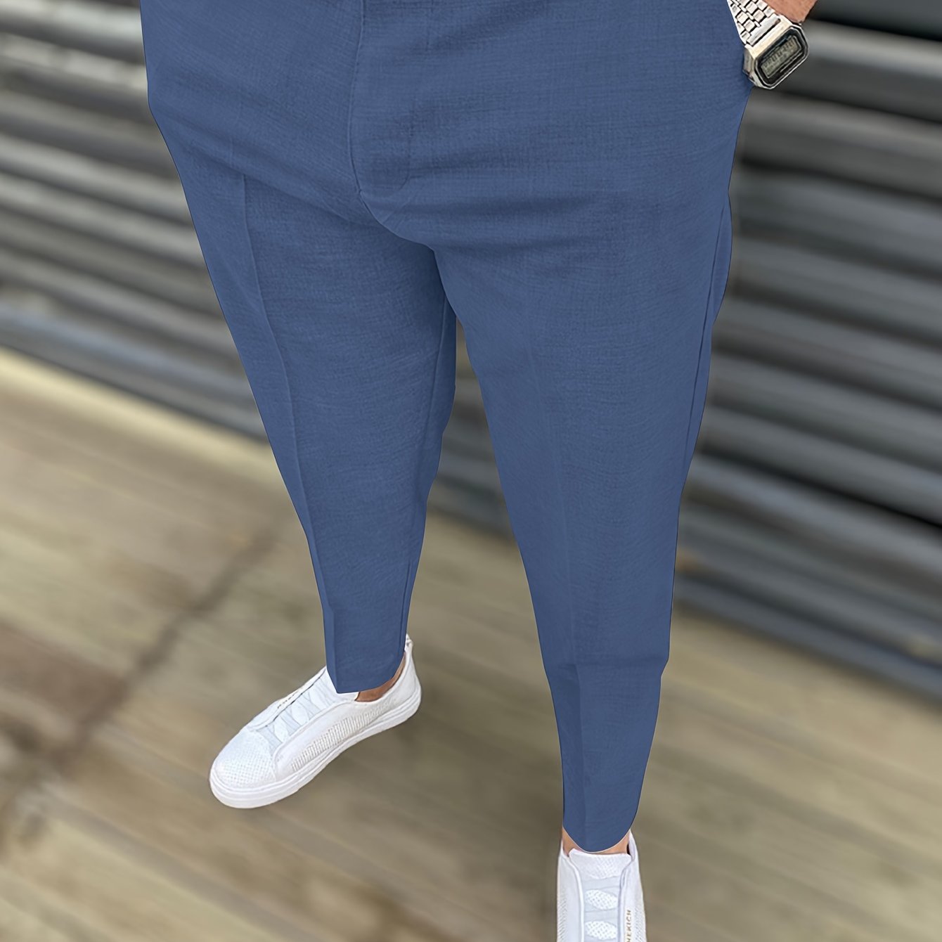 Mens Classic Elegant Dress Pants - Slightly Stretchy, Solid Color, Regular Fit, Mid Waist, Button Fly, Pocket Details - Perfect for Spring Summer Business Banquet Dinner, Night Out, All-Season Wear