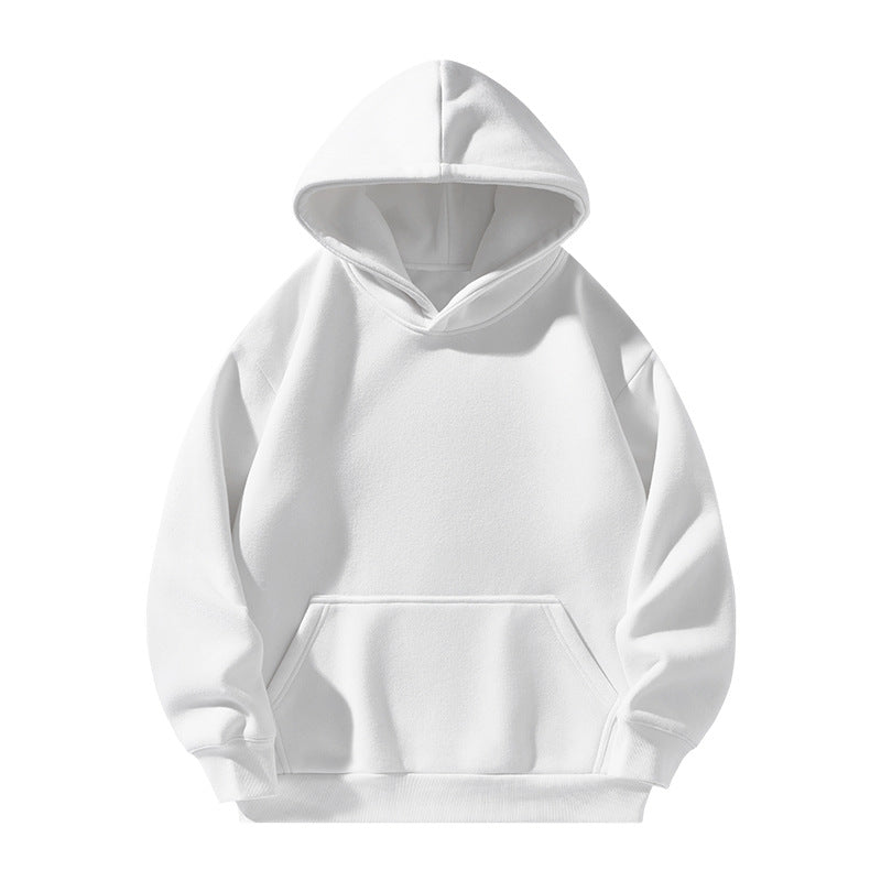 Solid-color Hooded Sweatshirt Unisex Simple Fleece-lined Thickened Hoodie 