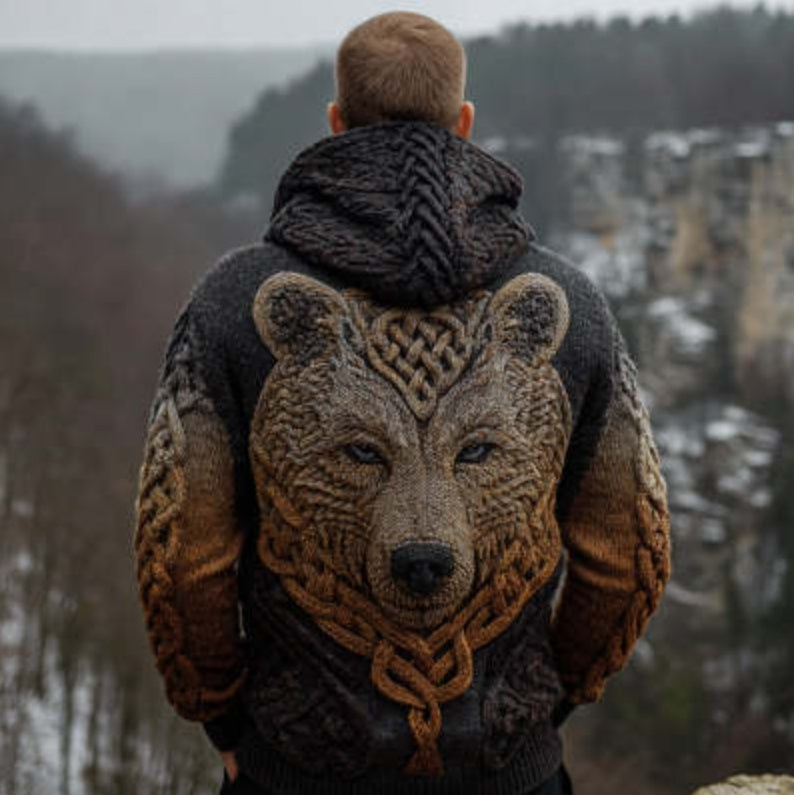 Mens Casual Printed Hoodie With No Pockets 