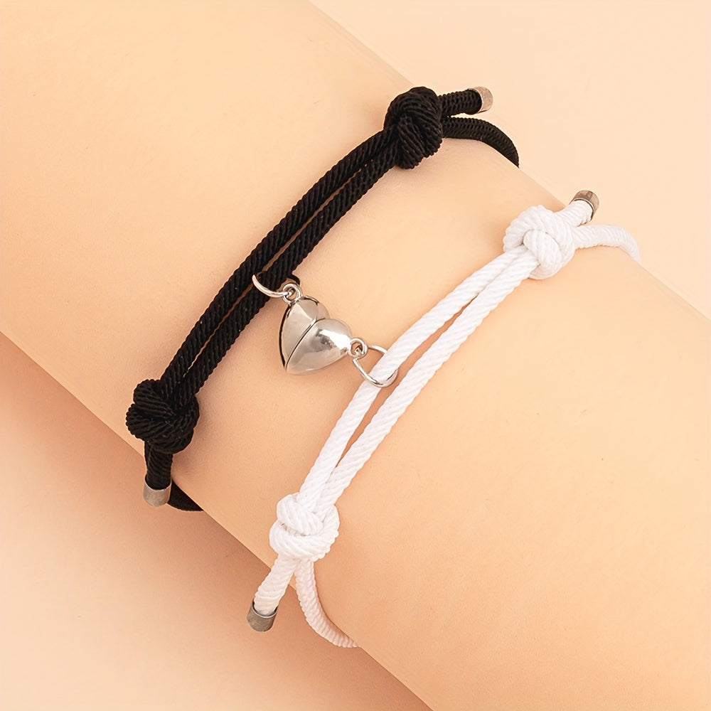 2pcs Handmade Couple Braceletes Sets For Men And Women, Father's Day Gift