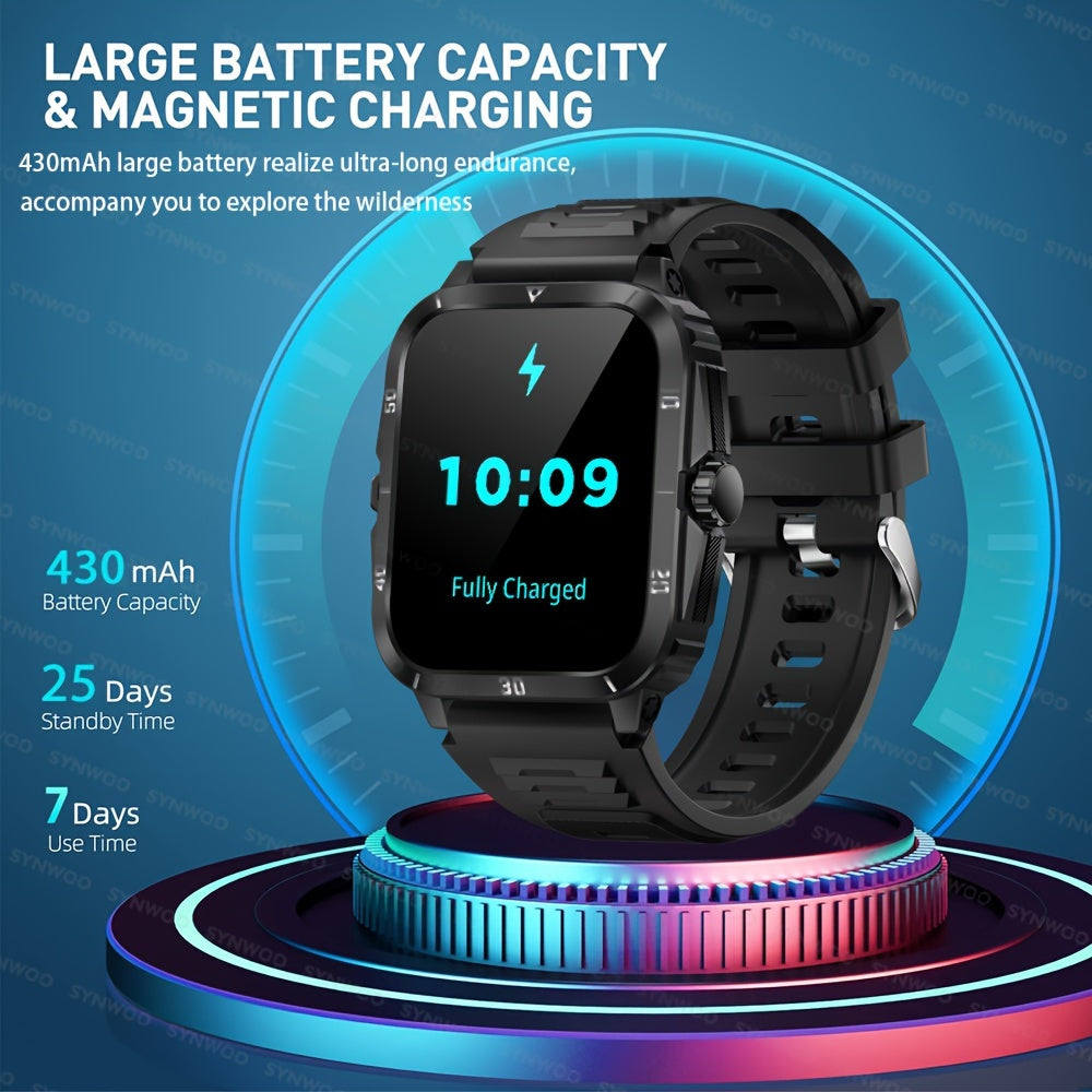 1pc Smart Watch, 1.96" HD Screen Voice Calling 430mHA Large Battery Watch, 100+Sport Mode Smart Bracelet, 3ATM Swimming Waterproof Smart Watch For Android And IPhone, Best Gifts