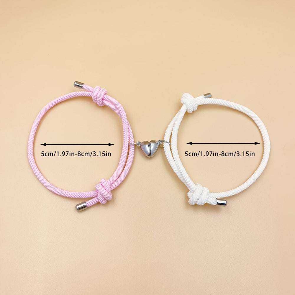 2pcs Handmade Couple Braceletes Sets For Men And Women, Father's Day Gift