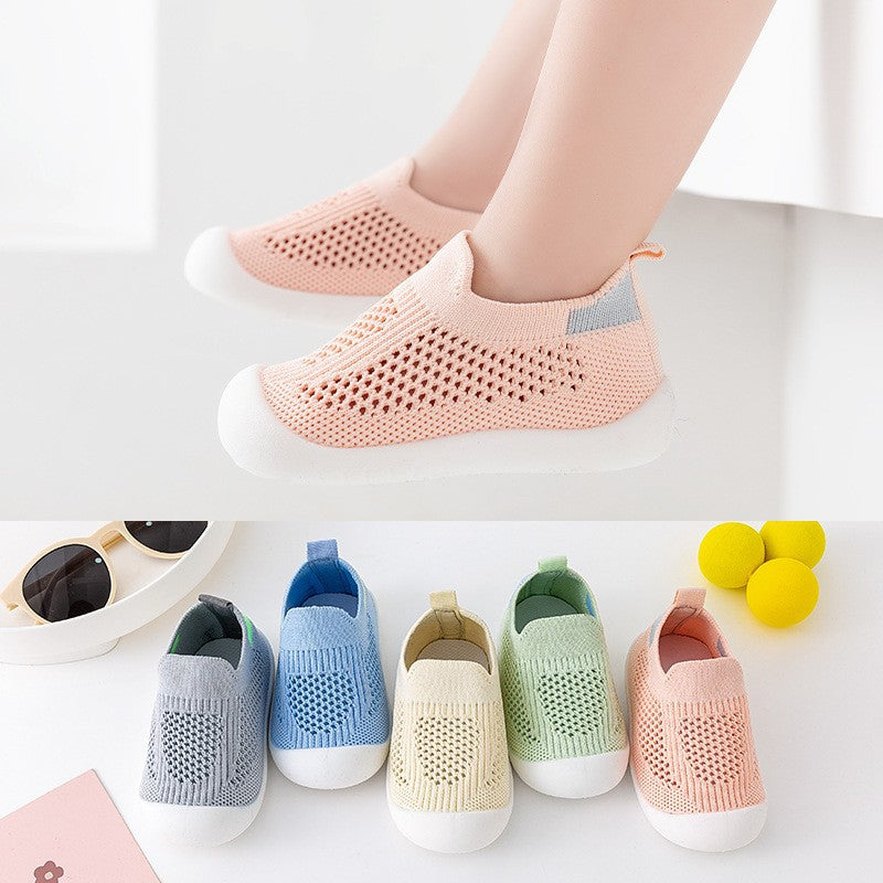 Baby Toddler Shoes Soft Bottom Non-slip Lightweight Flying Woven Shoes 