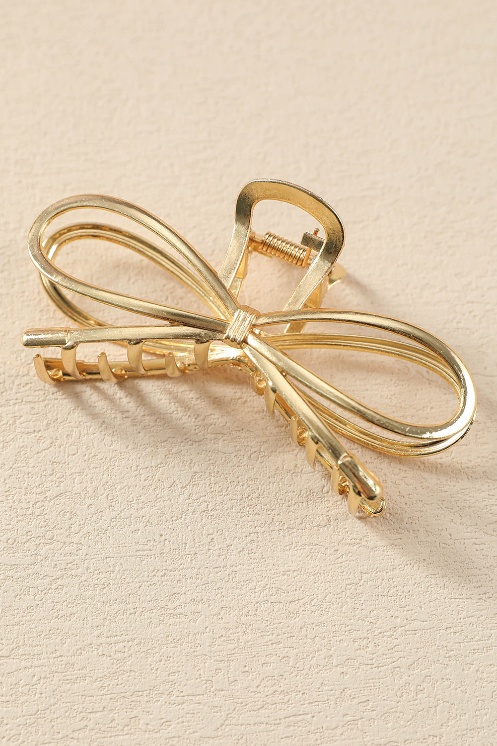 Gold Casual Bowknot Shape Metal Claw Clip 