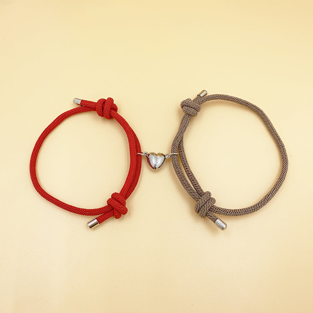 2pcs Handmade Couple Braceletes Sets For Men And Women, Father's Day Gift