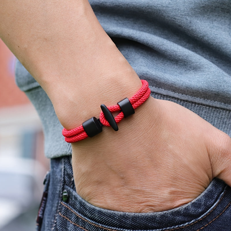 1pc Simple Design Milan Rope Bracelet Handmade Men's Survival Bracelet For Camping Armband Thread Artificial Jewelry