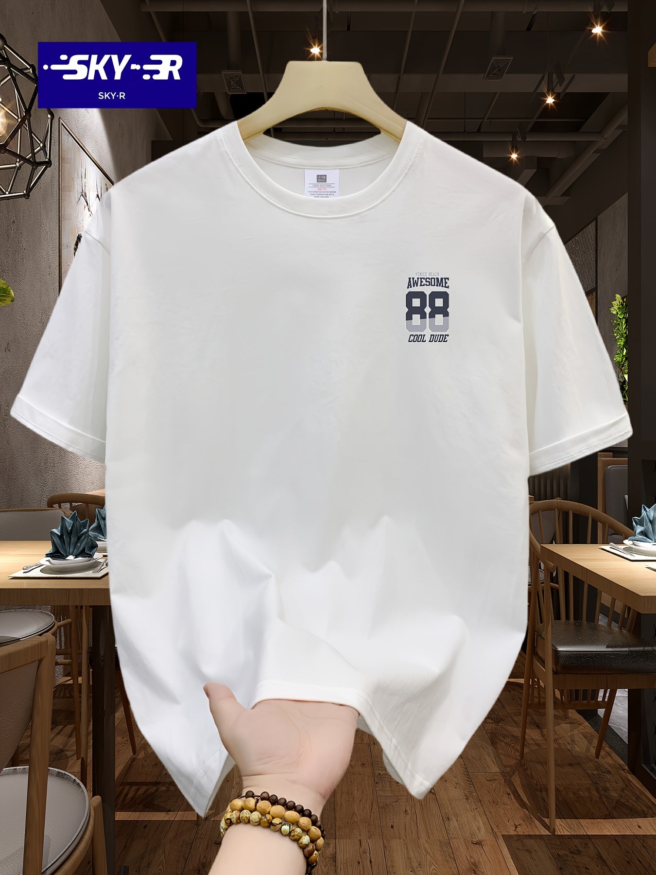 100% Cotton SKY·R Mens Cartoon Graphic Print Loose Fit Short Sleeve Crew Neck Tee - Soft, Breathable, Relaxed Fit for Summer Outdoor Weekend Casual Wear - Machine Washable, No Dry Clean