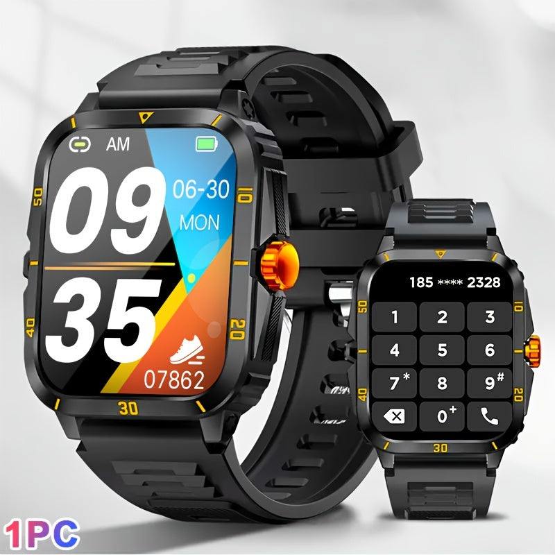 1pc 2.01" Large Screen Smart Watch, 3ATM Indoor And Outdoor Swimming Sports Fitness Wrist Watch, With Voice Assistant, 430mAh Battery Man Women Smart Watch