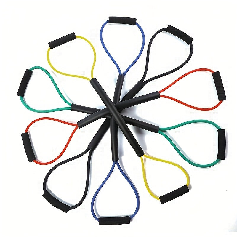 8-Shaped Boxing Tension Belt: Get Fit With Rubber Resistance Band For Men & Women's Outdoor Gym, Karate, Boxing, Yoga & Pilates Training!
