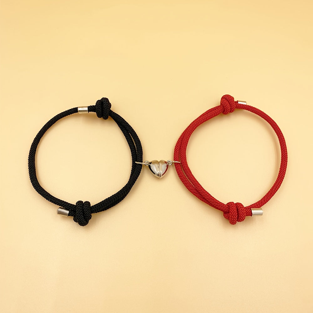 2pcs Handmade Couple Braceletes Sets For Men And Women, Father's Day Gift
