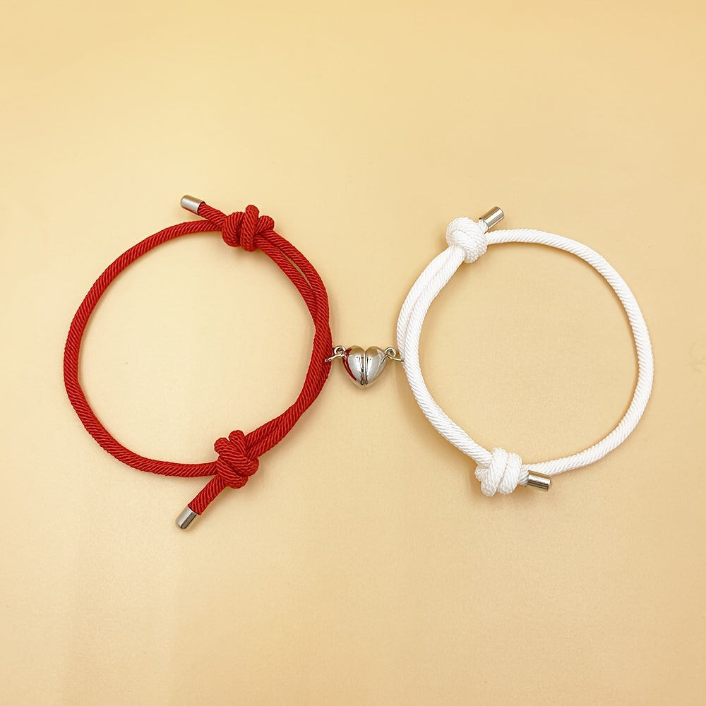 2pcs Handmade Couple Braceletes Sets For Men And Women, Father's Day Gift