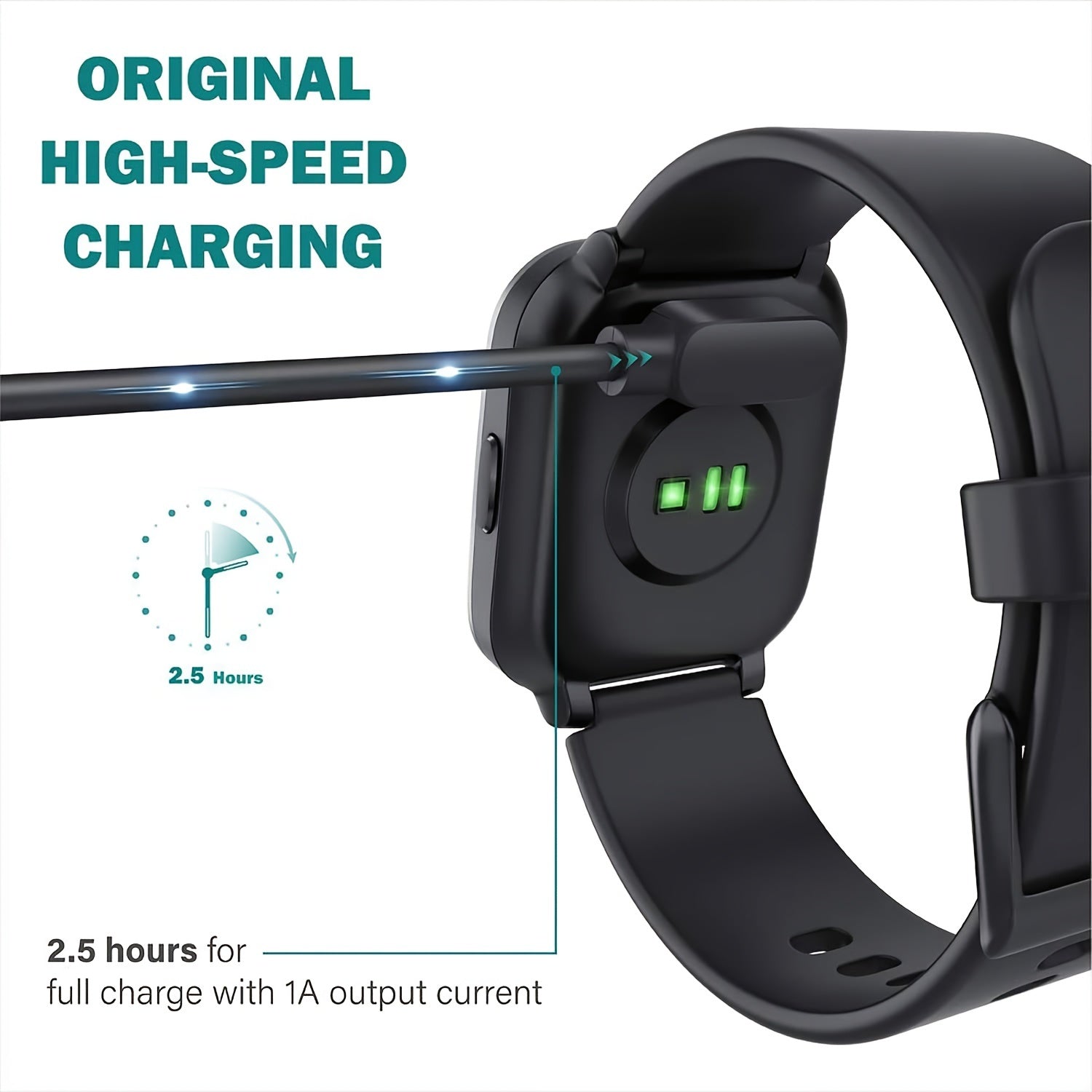 Universal Smart Watch Charger Cable - Compatible with 2.5mm/2.8mm/4mm Smartwatches, Fast and Efficient Magnetic Charging, Durable Cord, Multi-Device Support, Travel-Friendly Design