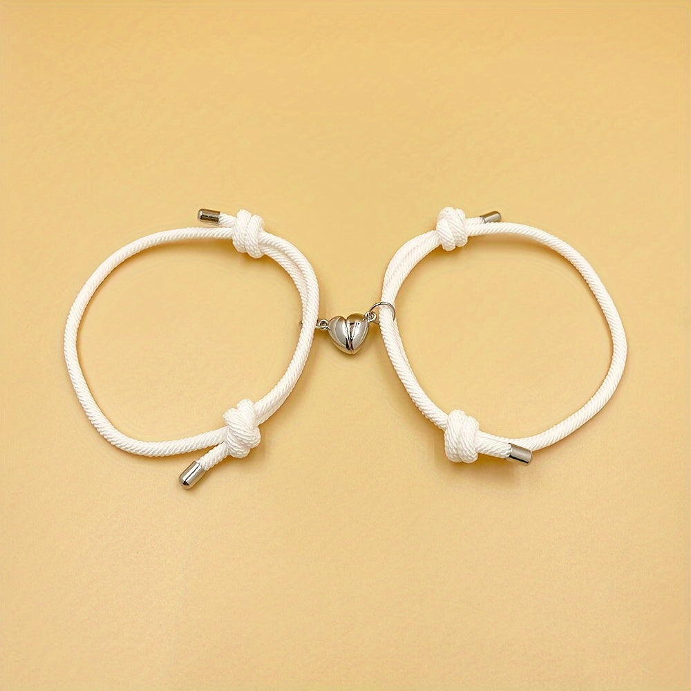 2pcs Handmade Couple Braceletes Sets For Men And Women, Father's Day Gift