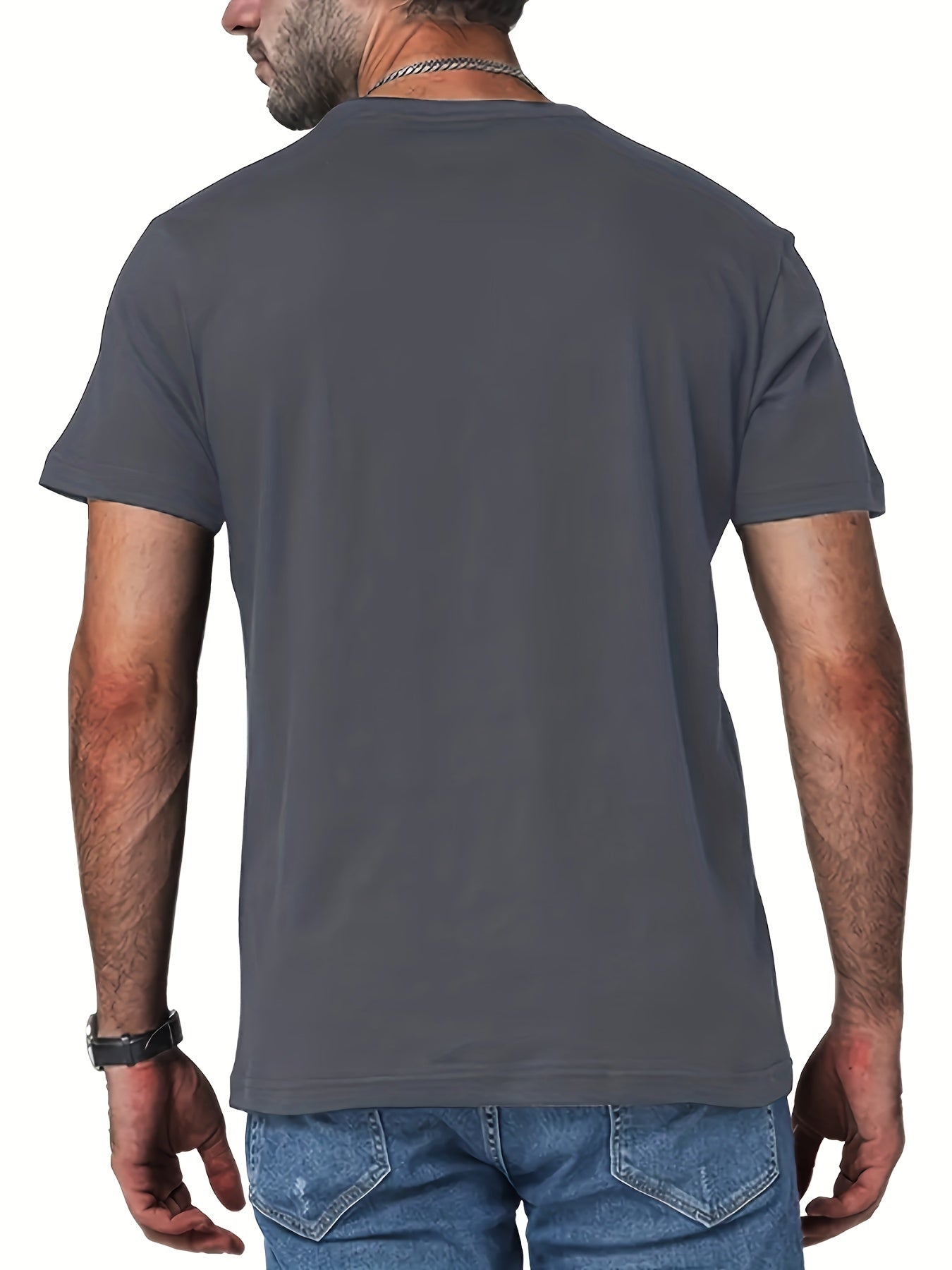 "Black Sheep Of My Family", Men's Sheep Graphic T-shirt, Casual Comfy Slightly Stretch Crew Neck Tee, Men's Clothing For Summer Outdoor