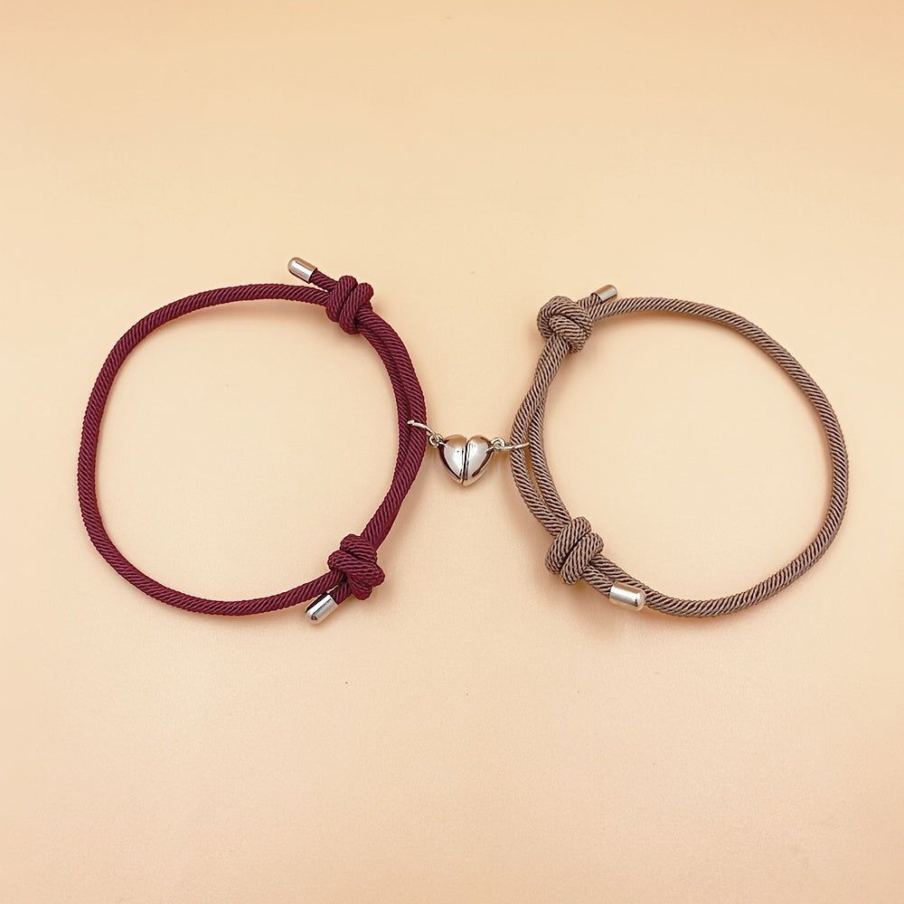 2pcs Handmade Couple Braceletes Sets For Men And Women, Father's Day Gift